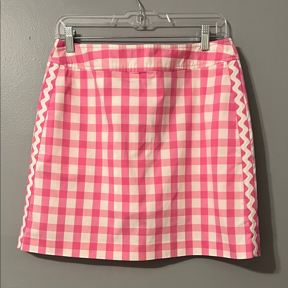 Lilly Pulitzer Pink Checkered Mini Skirt